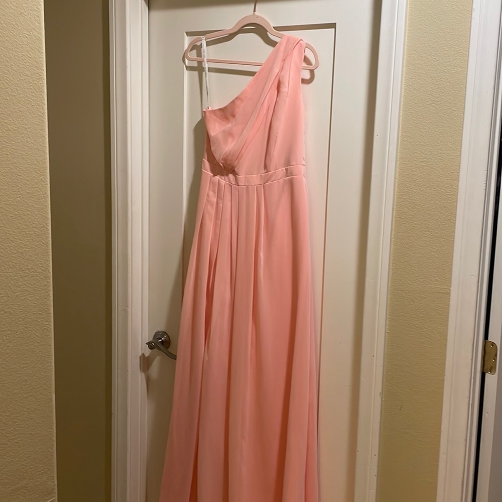David’s Bridal Bellini One Shoulder Bridesmaid Dress Size 10